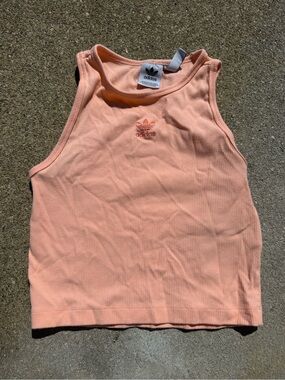 adidas Peach Ribbed Crewneck Tank